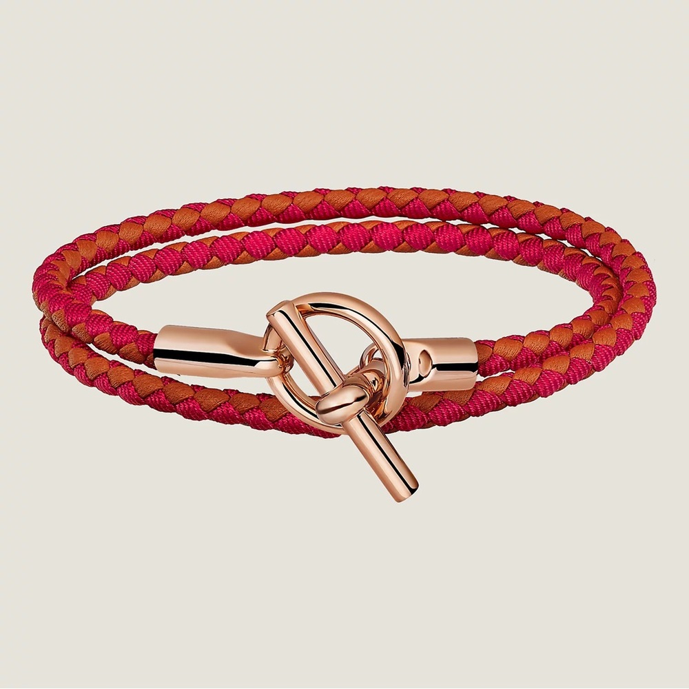 Hermes Glenan Double Tour bracelet Gold Rose Indien RGHW rose gold